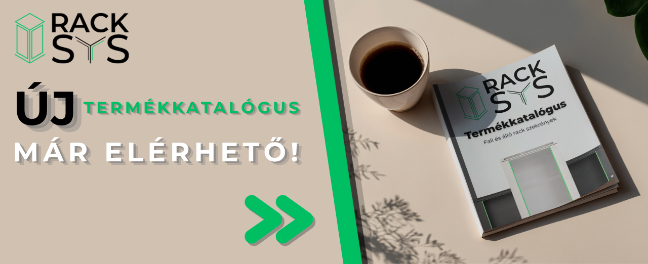RackSys termékkatalógus az asztalon